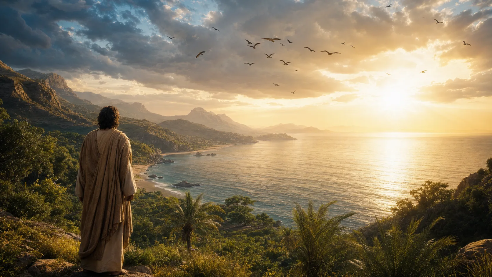 Biblical scene illustrating Genesis chapter 1