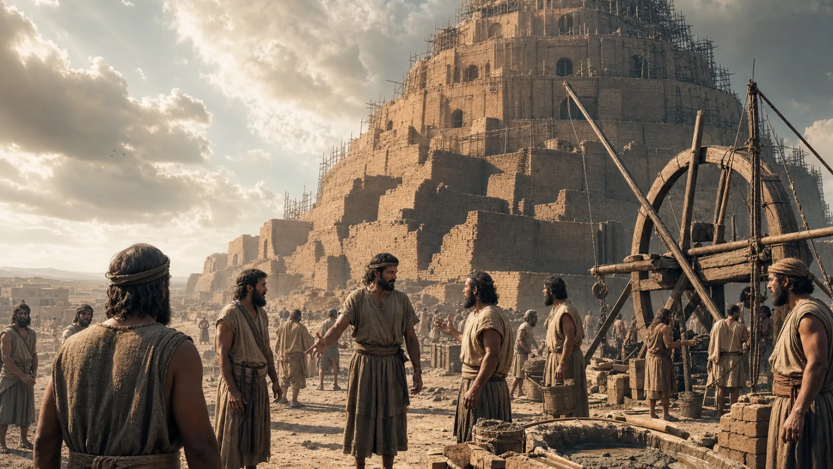 Biblical scene illustrating Genesis chapter 11