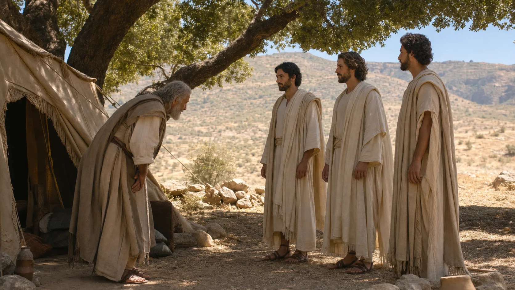 Biblical scene illustrating Genesis chapter 18