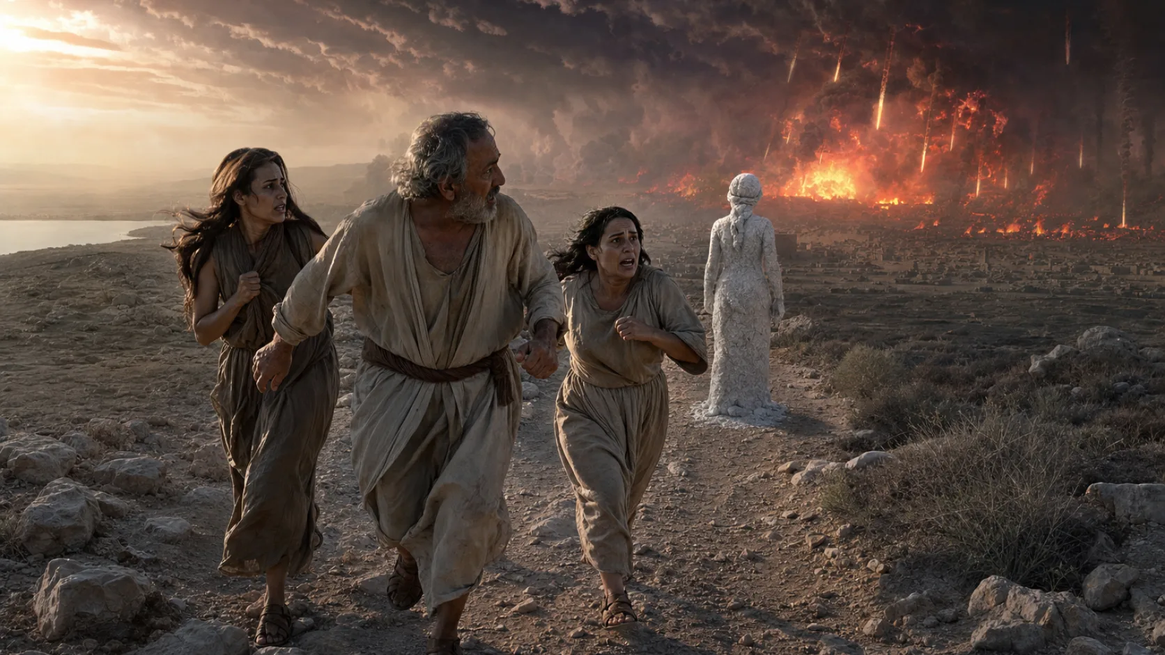 Biblical scene illustrating Genesis chapter 19