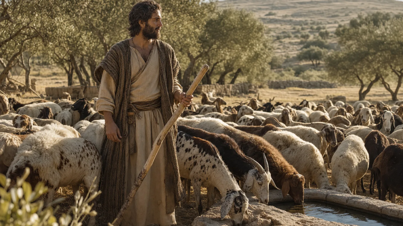 Biblical scene illustrating Genesis chapter 30