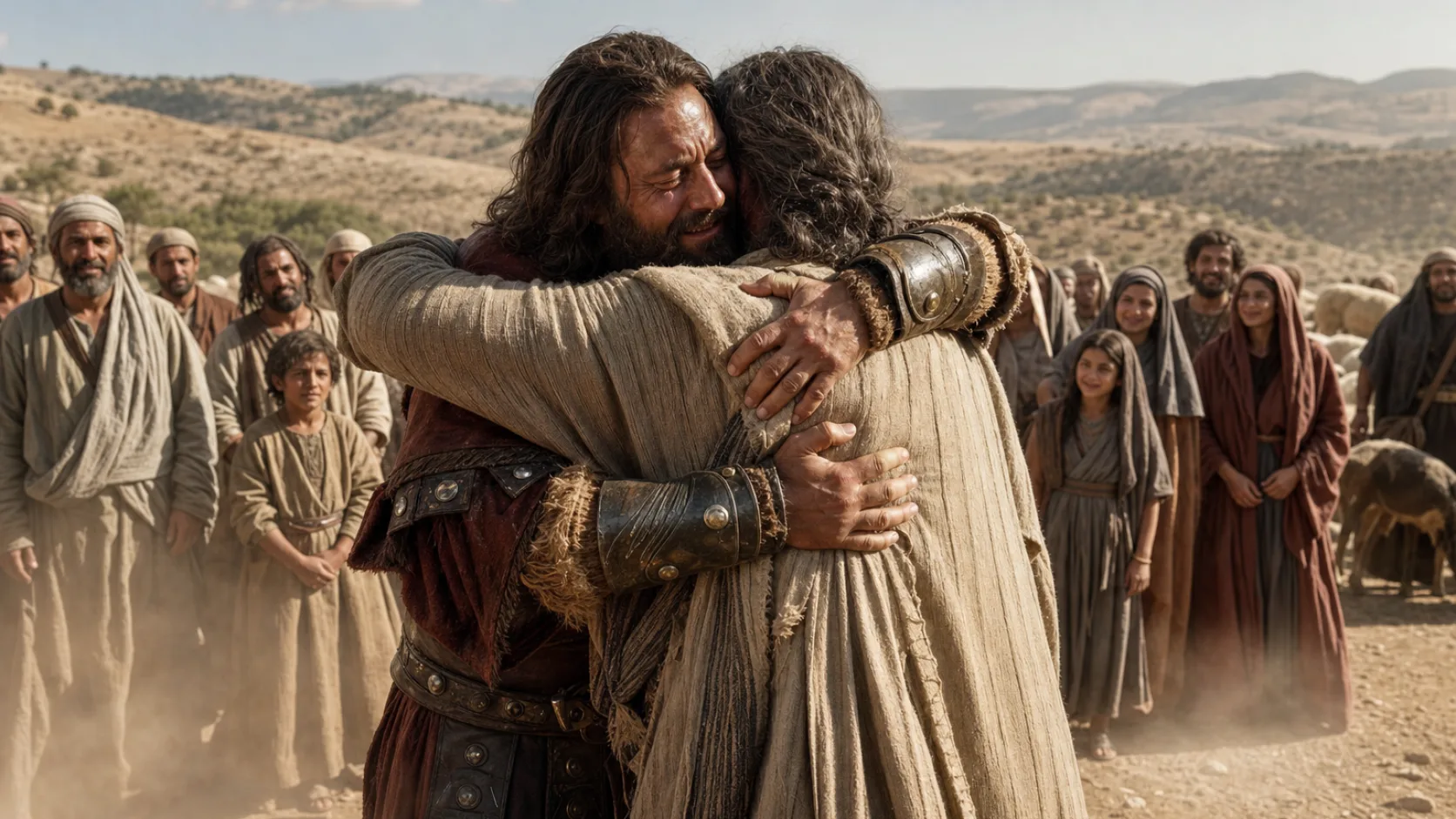 Biblical scene illustrating Genesis chapter 33