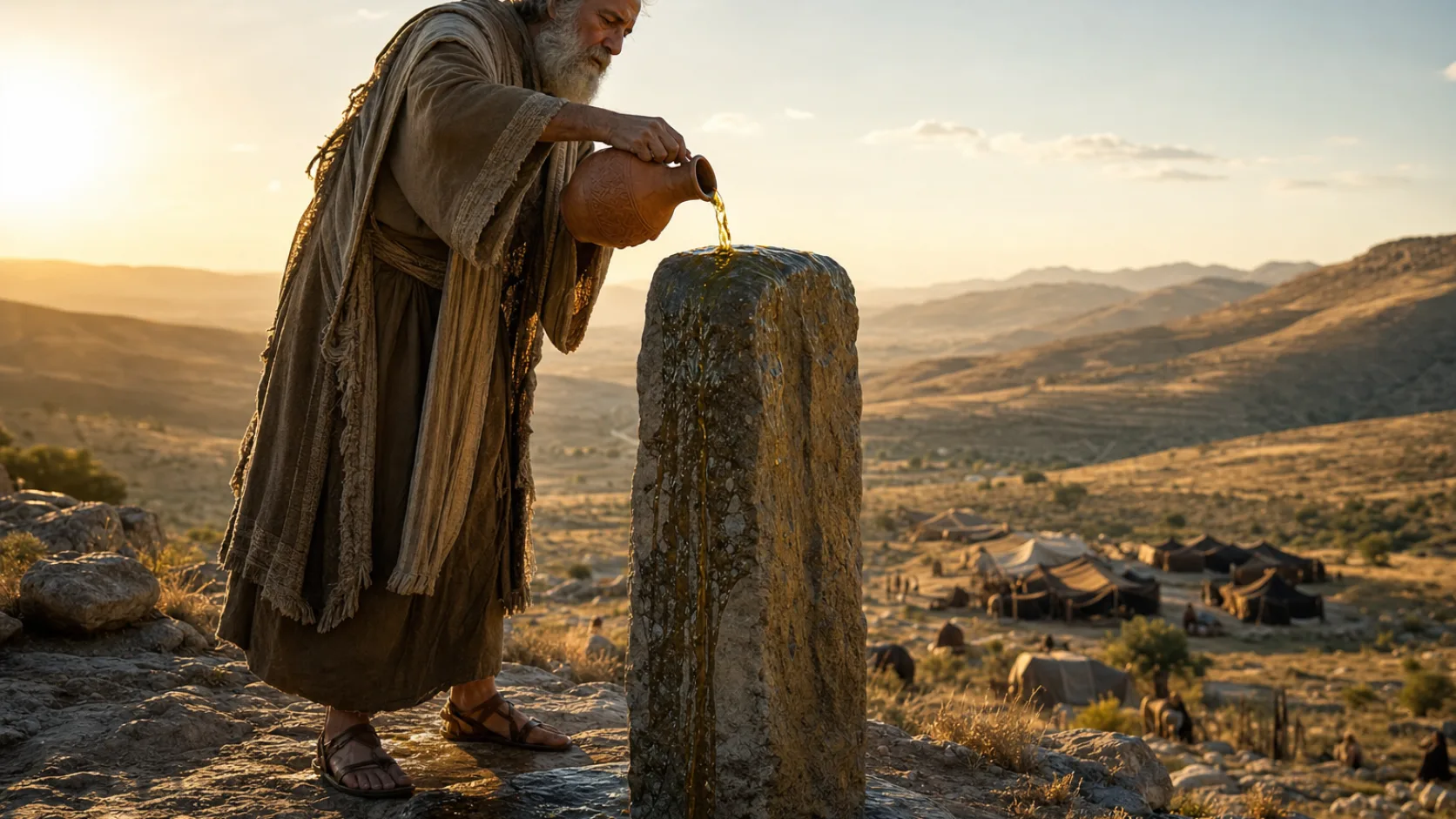 Biblical scene illustrating Genesis chapter 35