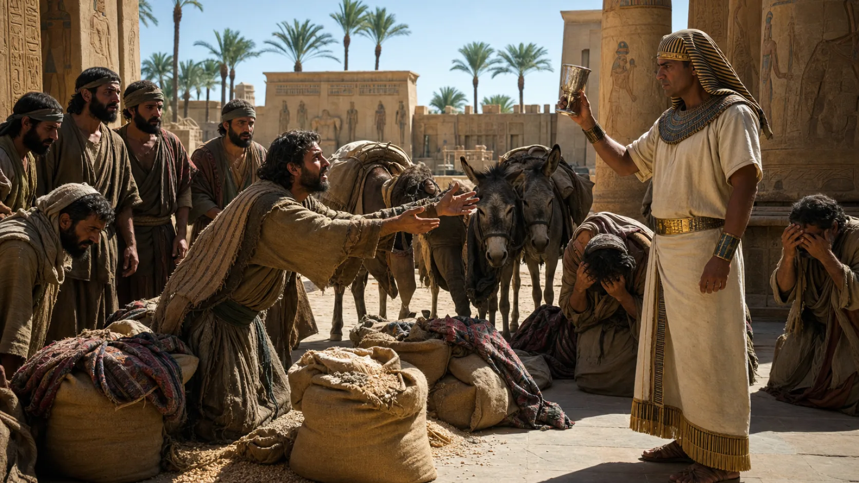 Biblical scene illustrating Genesis chapter 44