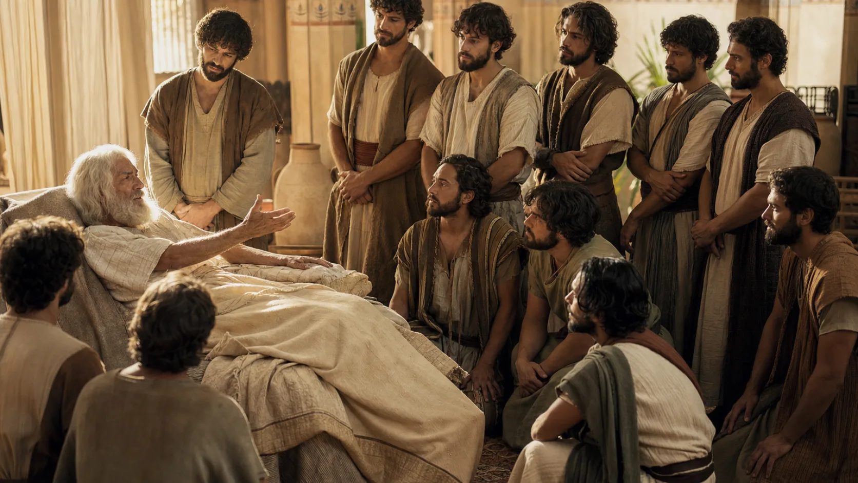 Biblical scene illustrating Genesis chapter 49
