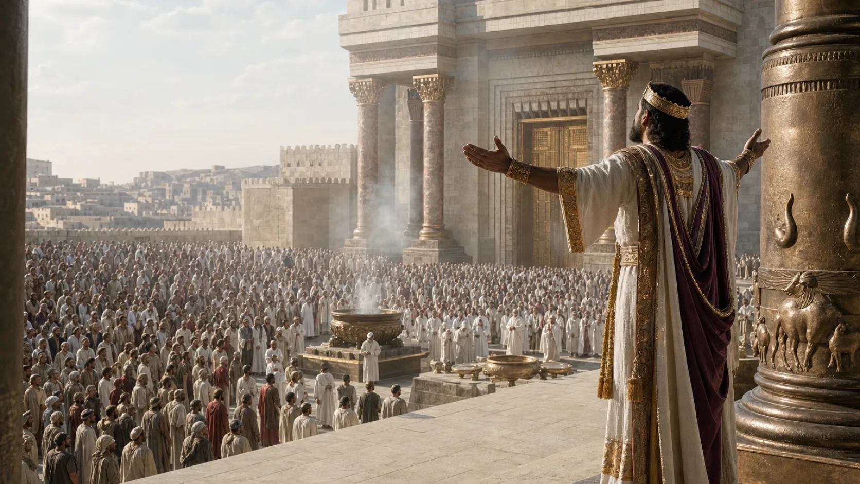 Solomon Blesses the Assembly at the Temple