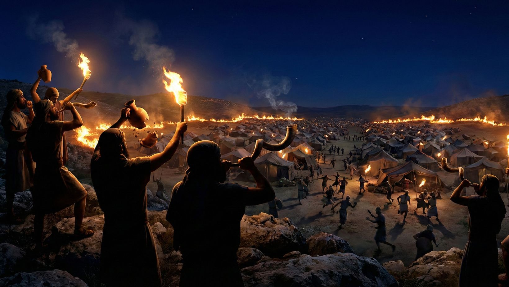 Gideon’s 300 Men Defeat Midianites