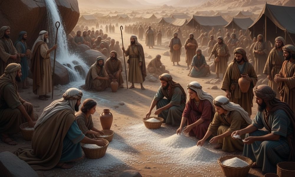 Manna and Water Provided in Wilderness