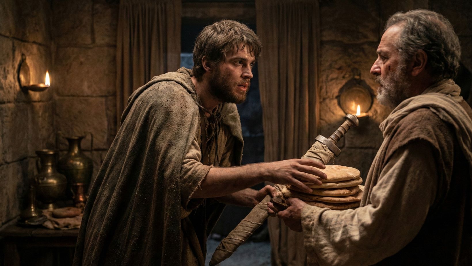 David lies to Ahimelech